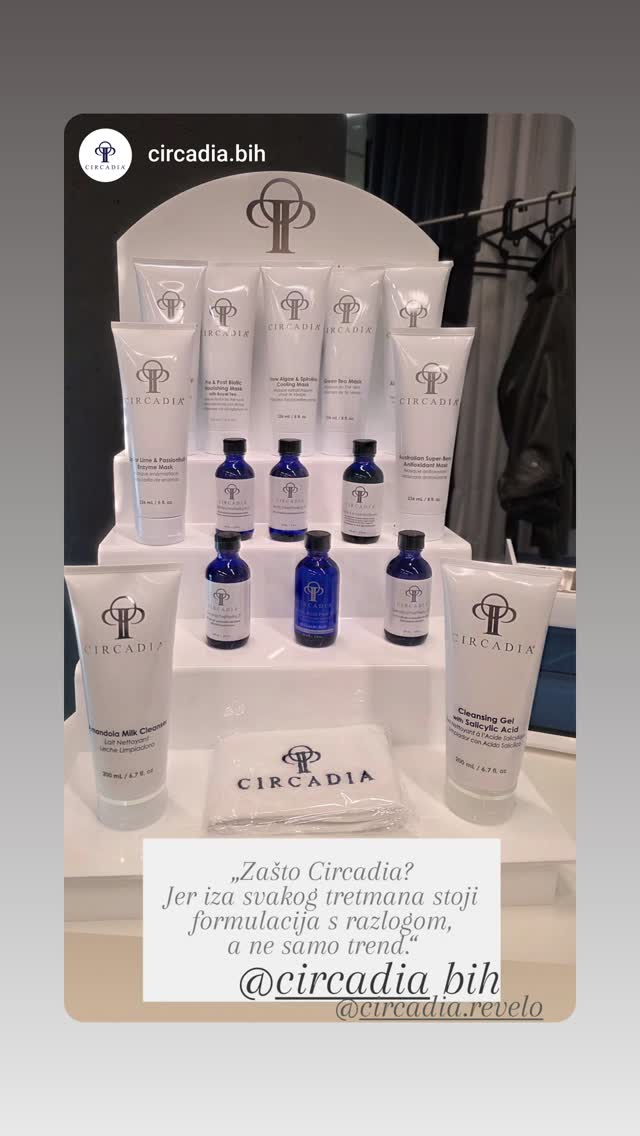 Circadia skincare flatlay — premium serumi i kreme